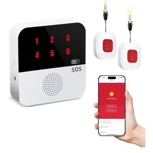WiFi SOS Emergency Pager System with Red Call Buttons